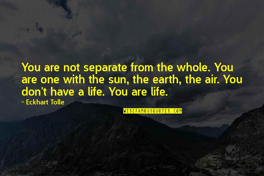 Eckhart Tolle Life Quotes By Eckhart Tolle: You are not separate from the whole. You