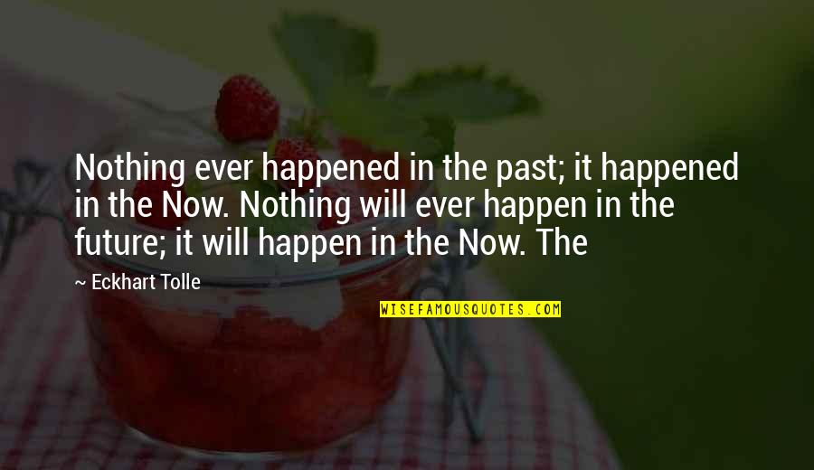 Eckhart Tolle's Quotes By Eckhart Tolle: Nothing ever happened in the past; it happened