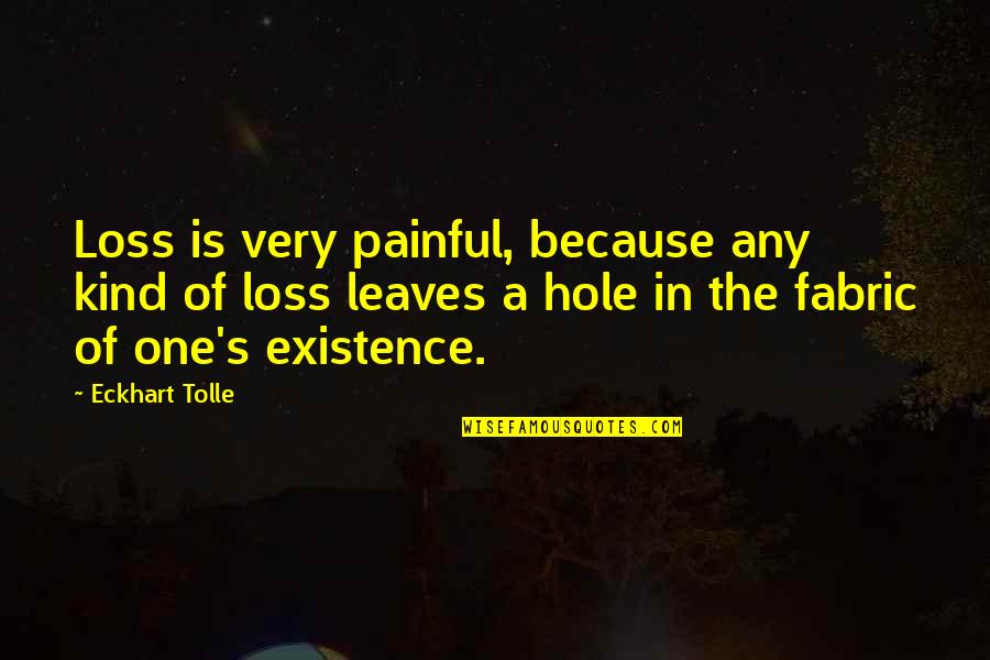 Eckhart Tolle's Quotes By Eckhart Tolle: Loss is very painful, because any kind of