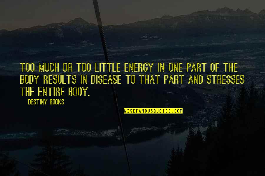 Eckhart Von Hochheim Quotes By Destiny Books: Too much or too little energy in one