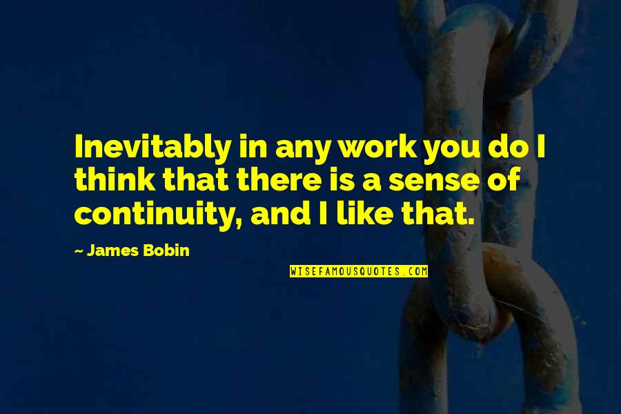 Eckholm Bee Quotes By James Bobin: Inevitably in any work you do I think