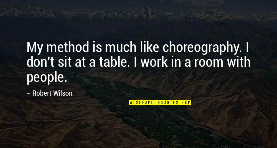 Ecofeminismo Quotes By Robert Wilson: My method is much like choreography. I don't Ecofeminismo Quotes By Robert Wilson: My method is much like choreography. I don't
