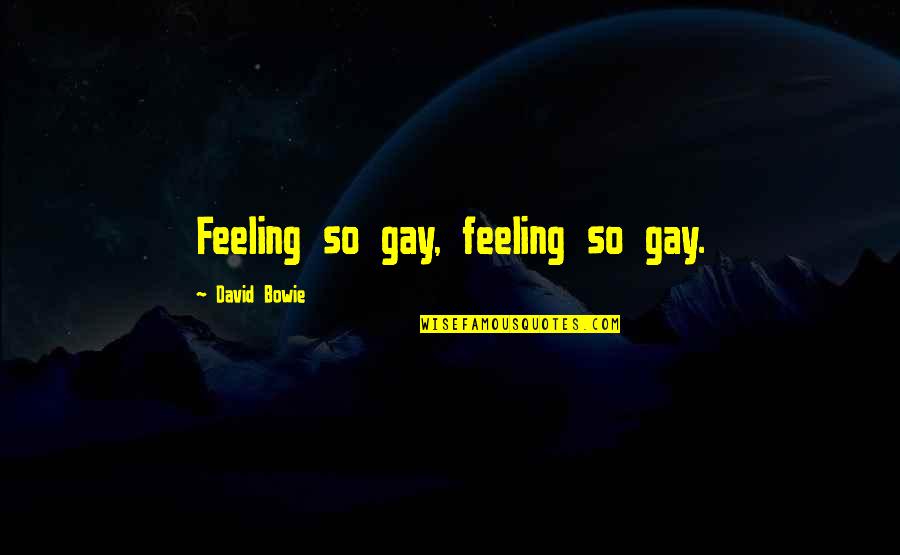 Ecologic Quotes By David Bowie: Feeling so gay, feeling so gay.