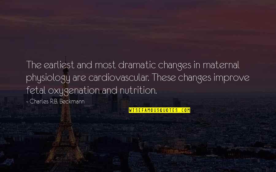 Ecological Design Quotes By Charles R.B. Beckmann: The earliest and most dramatic changes in maternal