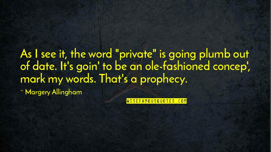 Ecologista In English Quotes By Margery Allingham: As I see it, the word "private" is