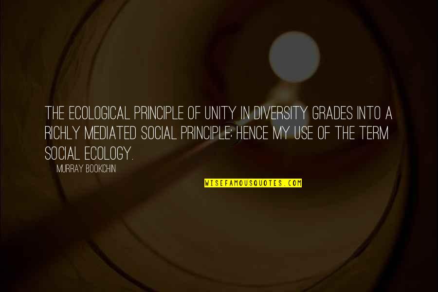 Ecology Quotes By Murray Bookchin: The ecological principle of unity in diversity grades