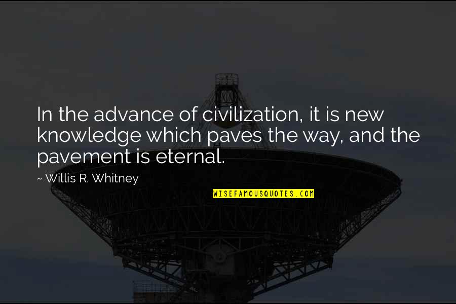 Econ Love Quotes By Willis R. Whitney: In the advance of civilization, it is new