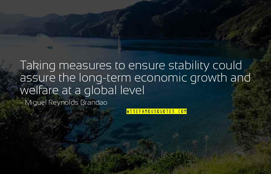 Economic Development And Growth Quotes By Miguel Reynolds Brandao: Taking measures to ensure stability could assure the