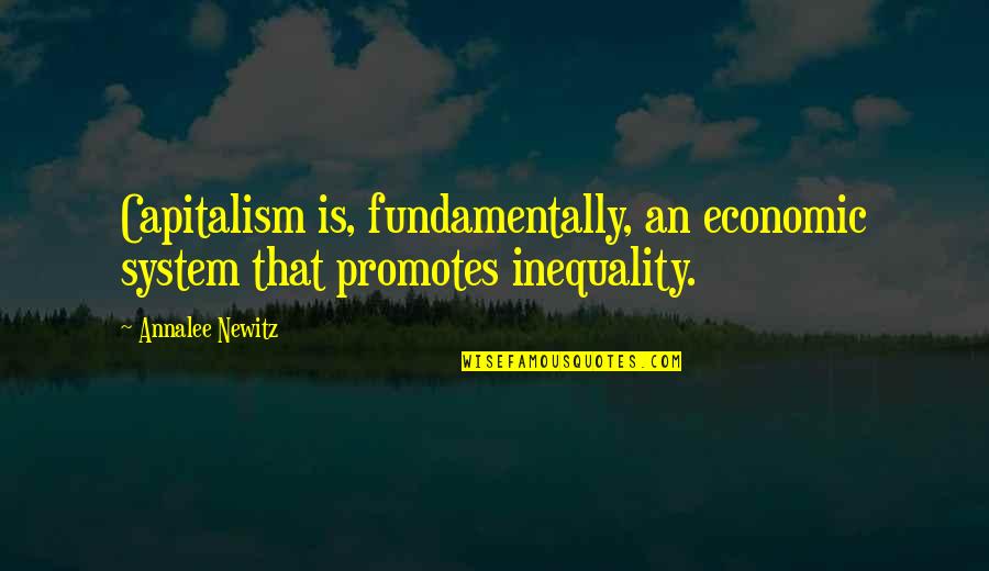 Economic Inequality Quotes By Annalee Newitz: Capitalism is, fundamentally, an economic system that promotes