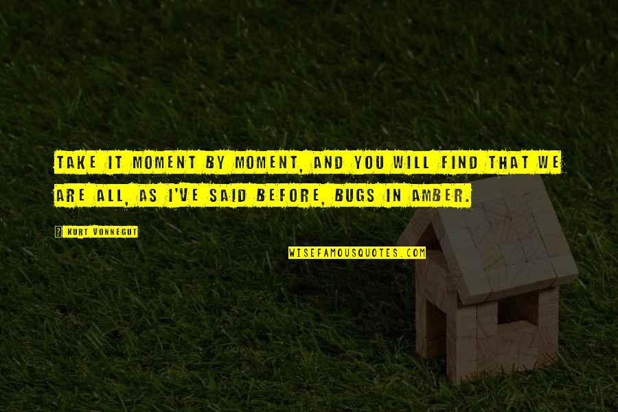 Economically Challenged Quotes By Kurt Vonnegut: Take it moment by moment, and you will