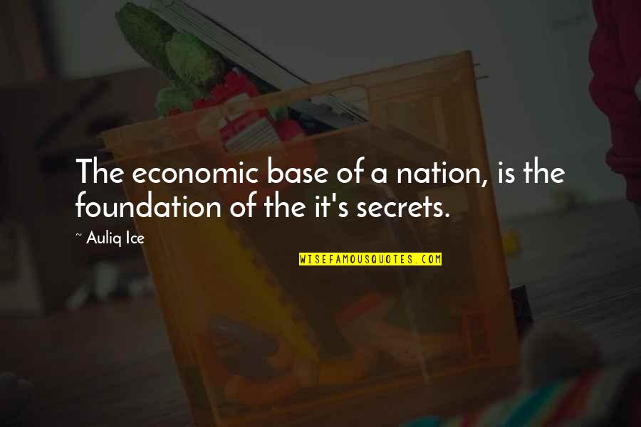 Economics Philosophy Quotes By Auliq Ice: The economic base of a nation, is the