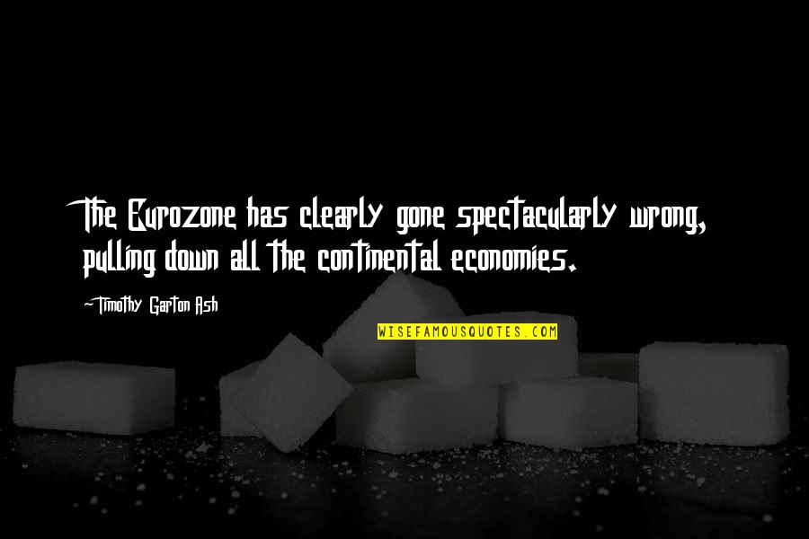 Economies Quotes By Timothy Garton Ash: The Eurozone has clearly gone spectacularly wrong, pulling