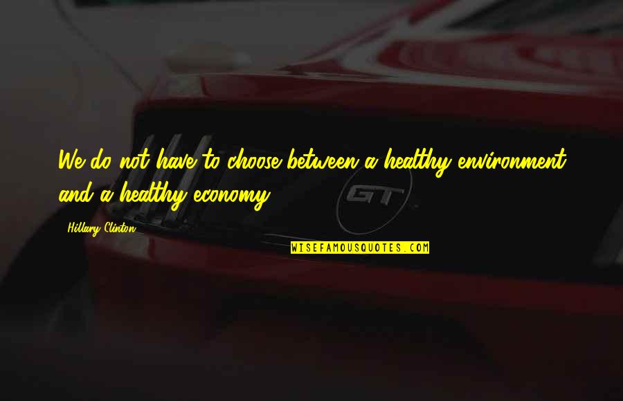Economy And Environment Quotes By Hillary Clinton: We do not have to choose between a