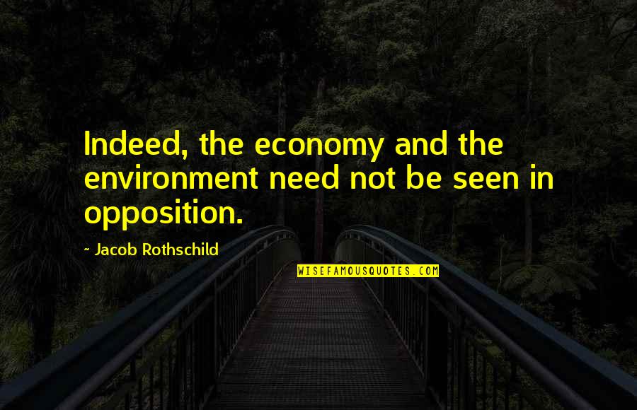 Economy And Environment Quotes By Jacob Rothschild: Indeed, the economy and the environment need not