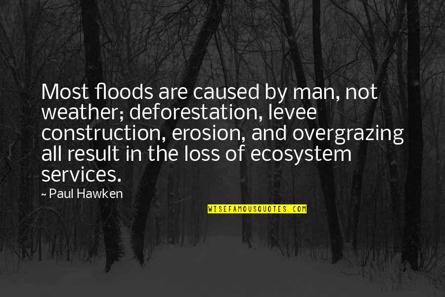 Ecosystem Quotes By Paul Hawken: Most floods are caused by man, not weather;