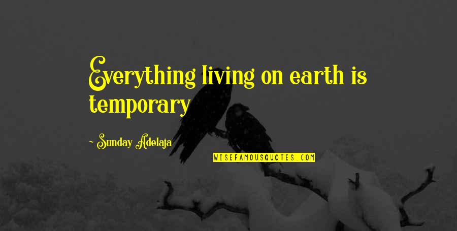 Ecruba Quotes By Sunday Adelaja: Everything living on earth is temporary