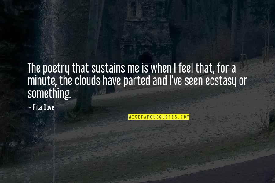 Ecstasy Quotes By Rita Dove: The poetry that sustains me is when I Ecstasy Quotes By Rita Dove: The poetry that sustains me is when I