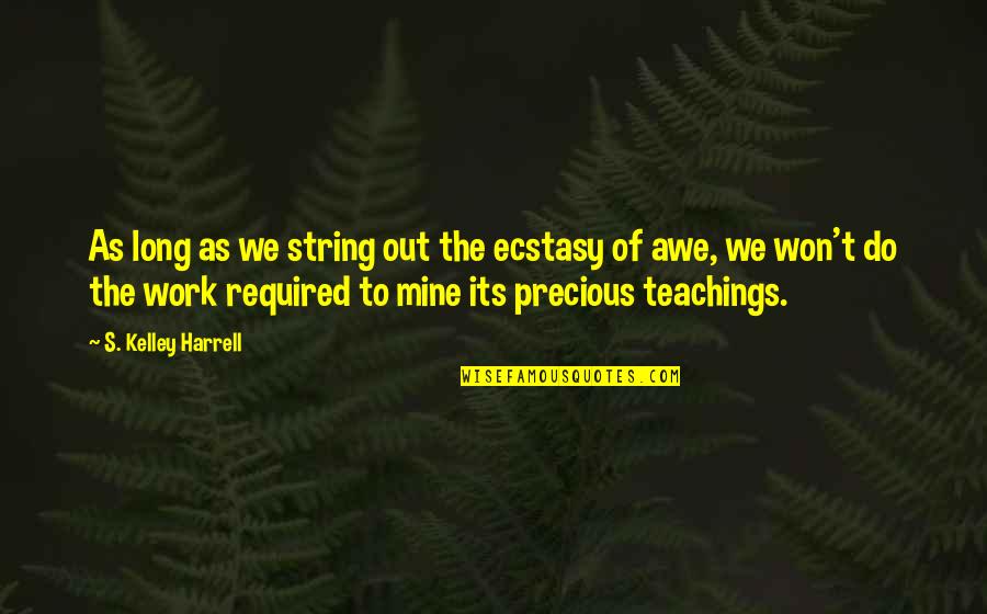 Ecstasy Quotes By S. Kelley Harrell: As long as we string out the ecstasy