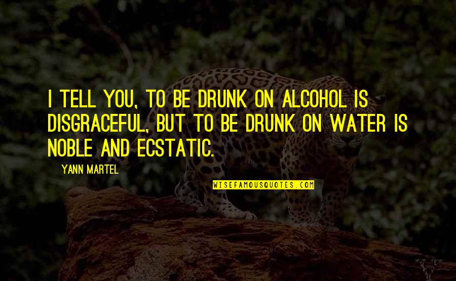 Ecstatic Quotes By Yann Martel: I tell you, to be drunk on alcohol