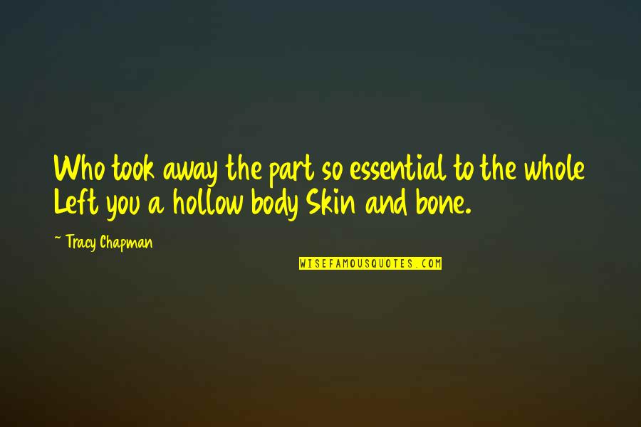 Ectomycorrhizae Quotes By Tracy Chapman: Who took away the part so essential to Ectomycorrhizae Quotes By Tracy Chapman: Who took away the part so essential to