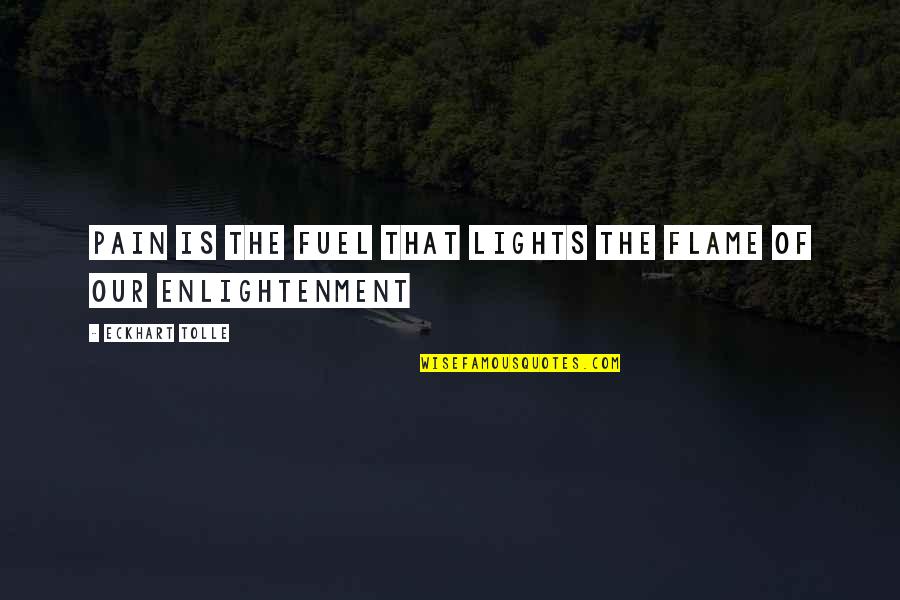 Ecuadorian Pride Quotes By Eckhart Tolle: Pain is the fuel that lights the flame