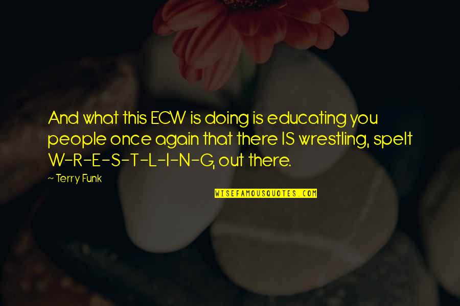 Ecw's Quotes By Terry Funk: And what this ECW is doing is educating