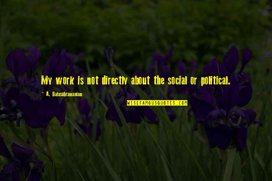 Ed D Test Equipment Quotes By A. Balasubramaniam: My work is not directly about the social Ed D Test Equipment Quotes By A. Balasubramaniam: My work is not directly about the social