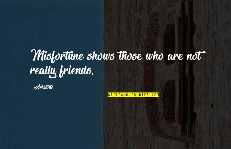 Ed Paschke Quotes By Aristotle.: Misfortune shows those who are not really friends.