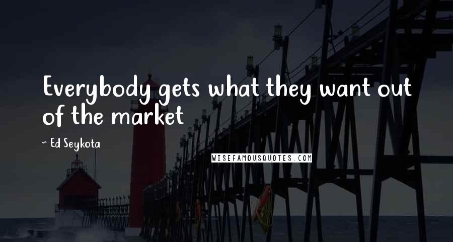 Ed Seykota quotes: Everybody gets what they want out of the market