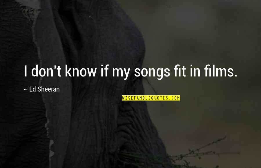 Ed Sheeran Quotes By Ed Sheeran: I don't know if my songs fit in