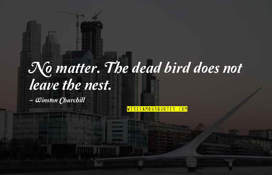 Edanur Yildiz Quotes By Winston Churchill: No matter. The dead bird does not leave