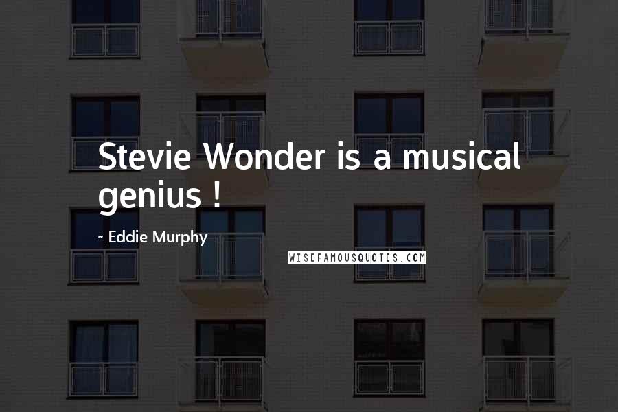 Eddie Murphy quotes: Stevie Wonder is a musical genius !
