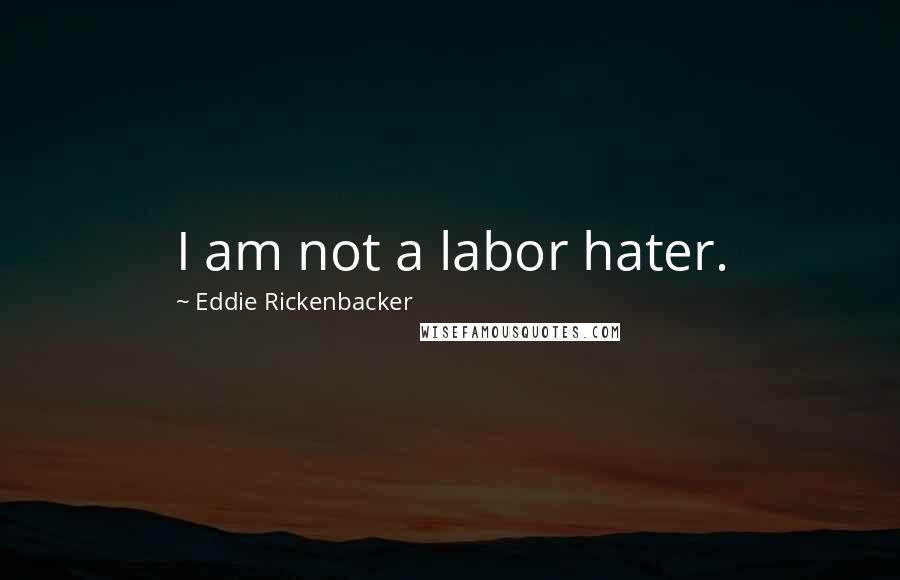 Eddie Rickenbacker quotes: I am not a labor hater.
