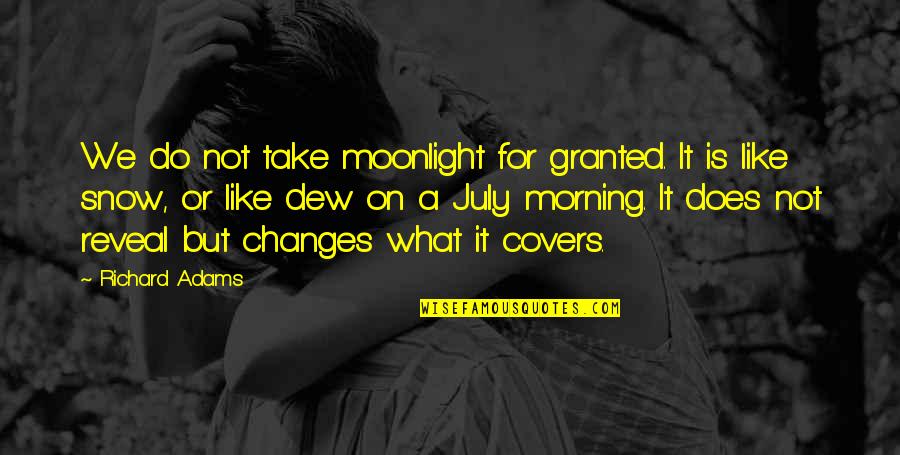Eddie Sweat Quotes By Richard Adams: We do not take moonlight for granted. It