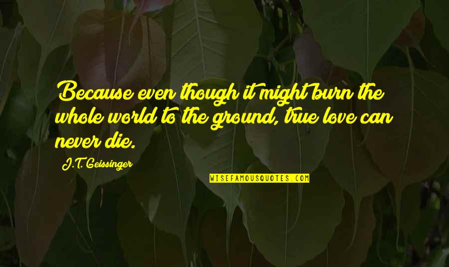 Eddine Luma Quotes By J.T. Geissinger: Because even though it might burn the whole Eddine Luma Quotes By J.T. Geissinger: Because even though it might burn the whole