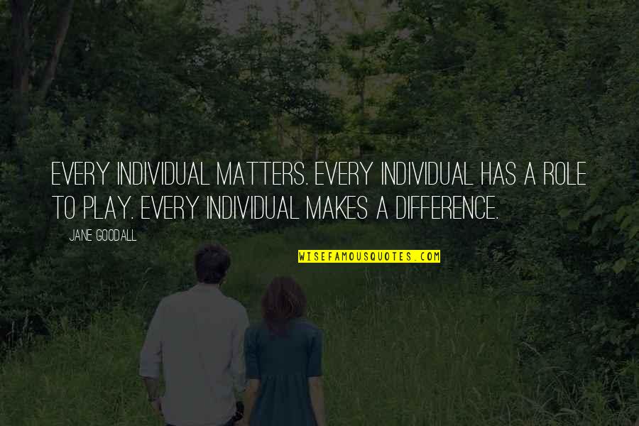 Edepo Quotes By Jane Goodall: Every individual matters. Every individual has a role Edepo Quotes By Jane Goodall: Every individual matters. Every individual has a role