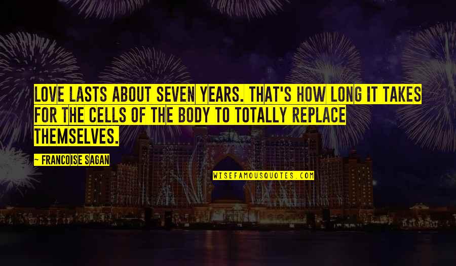 Ederick Quotes By Francoise Sagan: Love lasts about seven years. That's how long Ederick Quotes By Francoise Sagan: Love lasts about seven years. That's how long