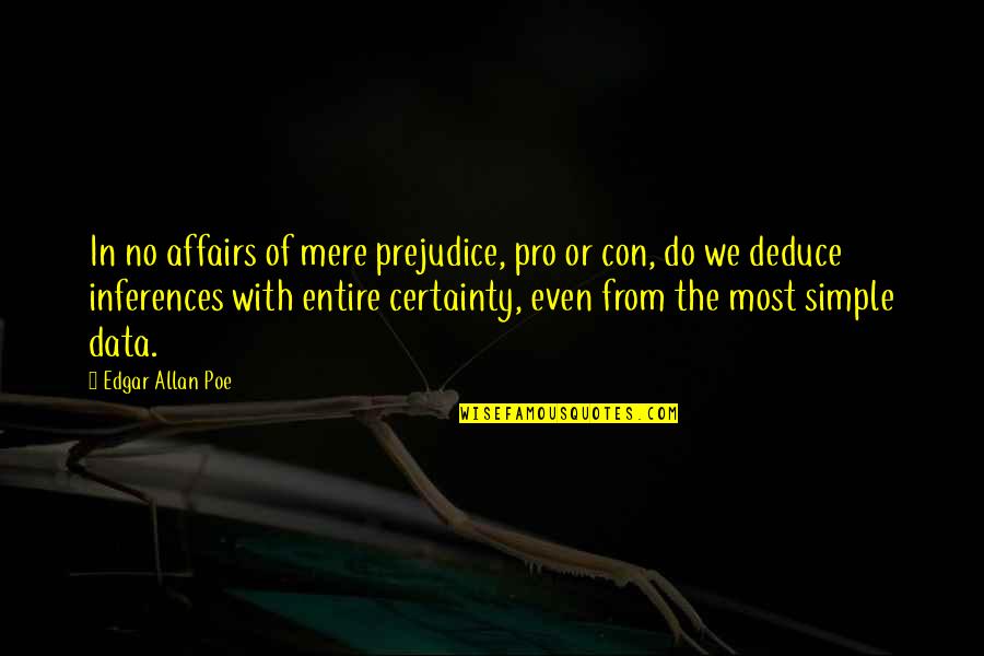 Edgar Allan Poe Quotes By Edgar Allan Poe: In no affairs of mere prejudice, pro or