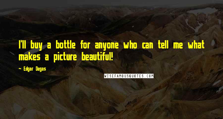 Edgar Degas quotes: I'll buy a bottle for anyone who can tell me what makes a picture beautiful!