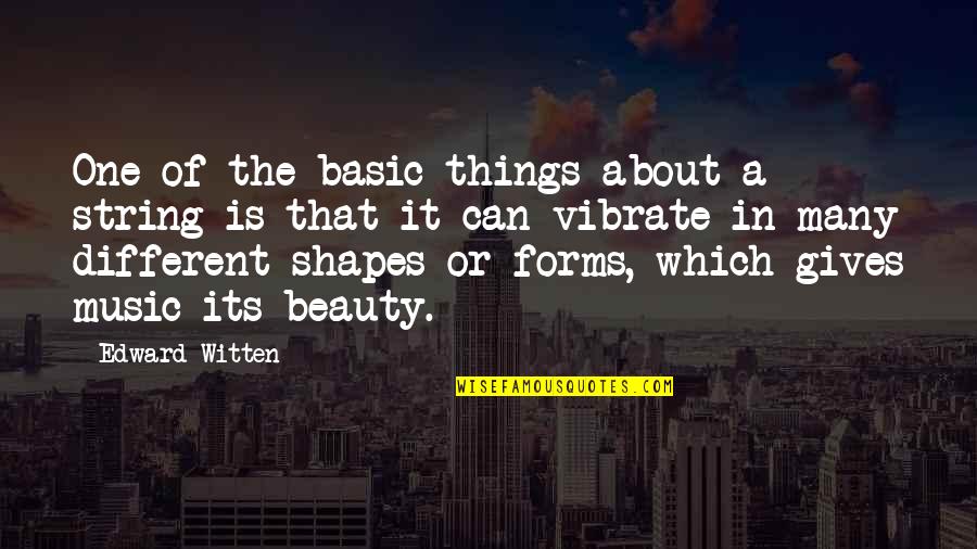 Edgar Kaplan Quotes By Edward Witten: One of the basic things about a string