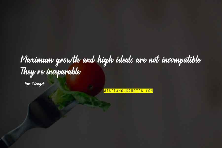 Edgar Rice Burroughs Famous Quotes By Jim Stengel: Maximum growth and high ideals are not incompatible.