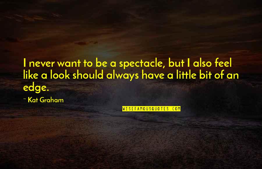 Edge Of Never Quotes By Kat Graham: I never want to be a spectacle, but