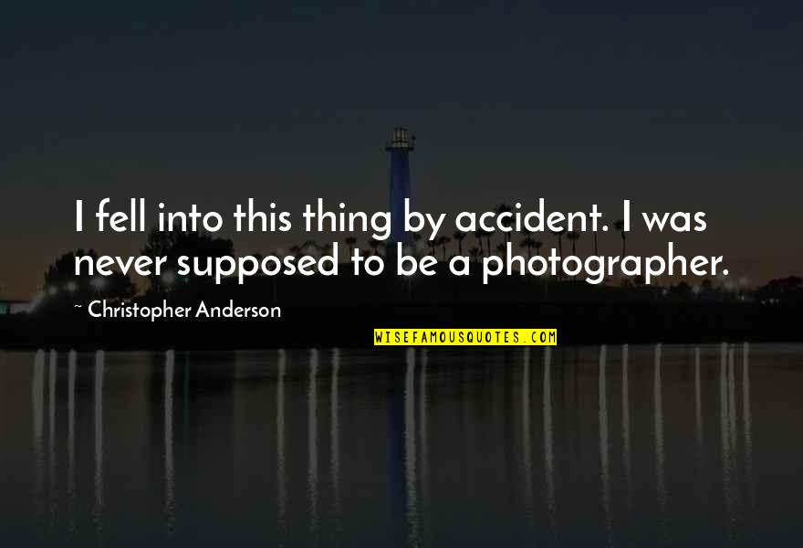 Edie Bouvier Beale Quotes By Christopher Anderson: I fell into this thing by accident. I Edie Bouvier Beale Quotes By Christopher Anderson: I fell into this thing by accident. I