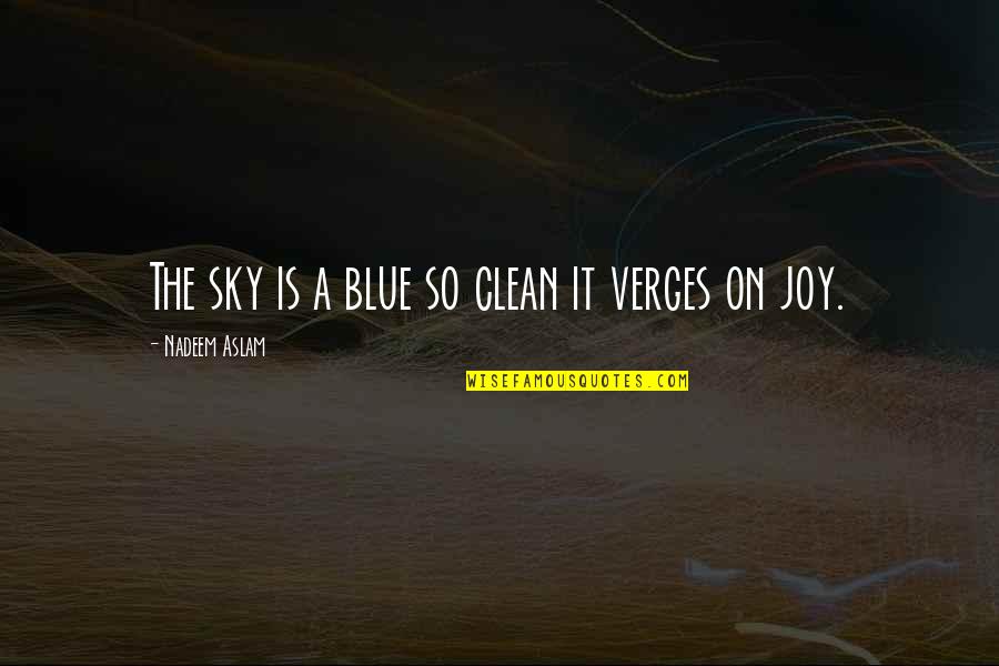 Ediin Zasgiin Quotes By Nadeem Aslam: The sky is a blue so clean it