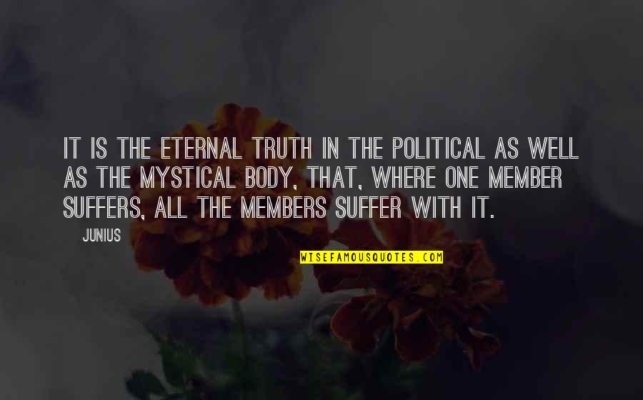 Edison Trent Quotes By Junius: It is the eternal truth in the political