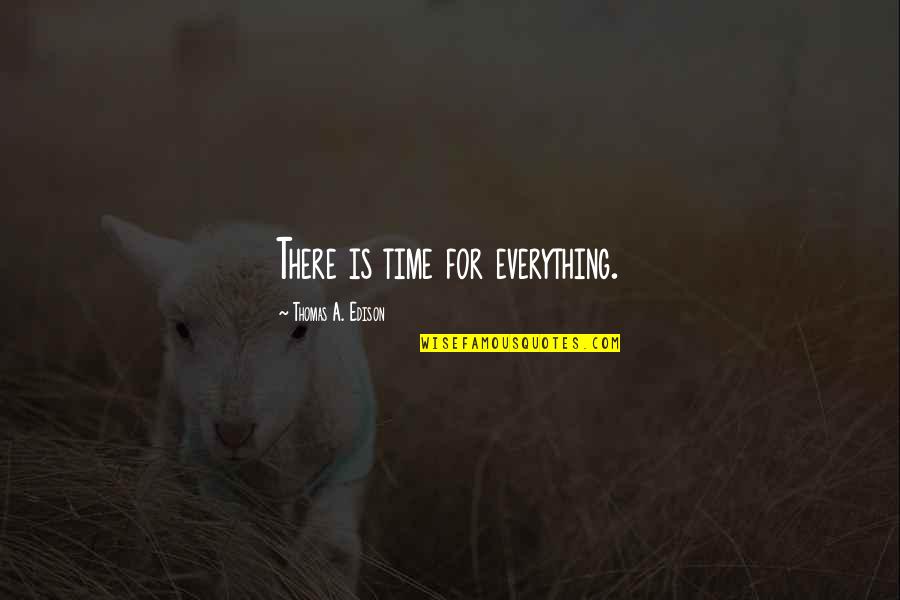 Edison's Quotes By Thomas A. Edison: There is time for everything.
