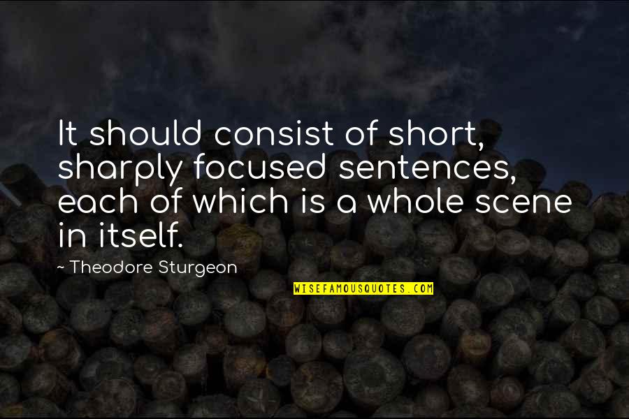 Edith Kermit Carow Roosevelt Quotes By Theodore Sturgeon: It should consist of short, sharply focused sentences,