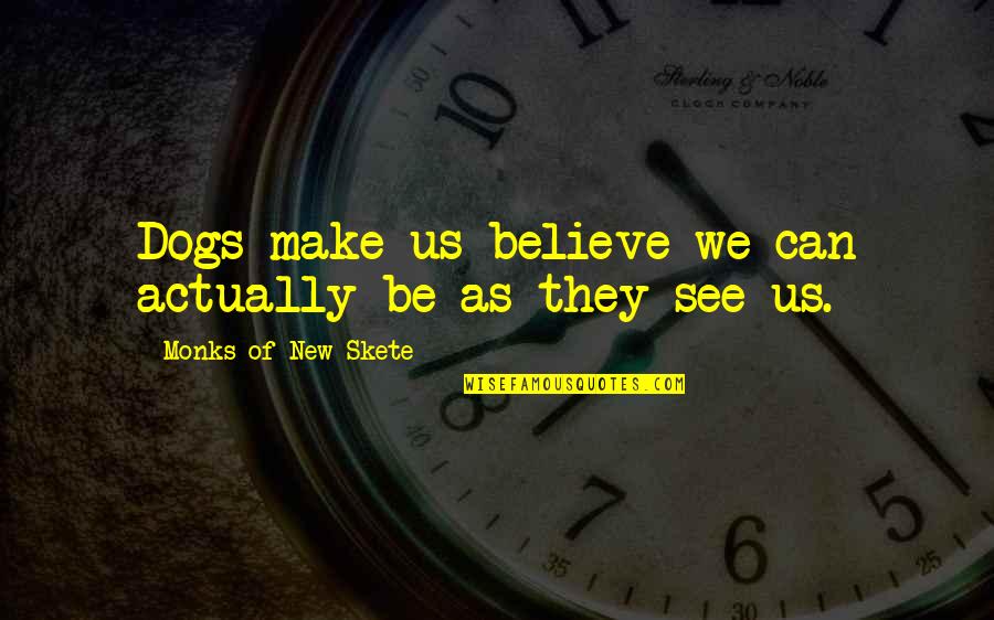 Editorializing Means Quotes By Monks Of New Skete: Dogs make us believe we can actually be