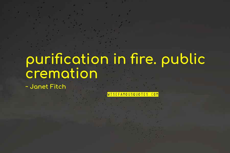Editting Quotes By Janet Fitch: purification in fire. public cremation