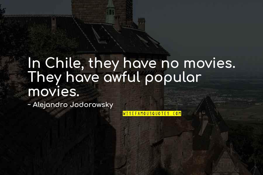 Edm Dj Quotes By Alejandro Jodorowsky: In Chile, they have no movies. They have